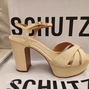 SCHUTZ "Keefa" Natural platform Sandals. NIB. Size 9.5